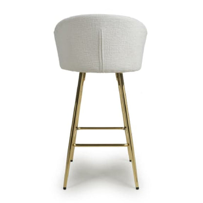 Volero Cream Textured Effect Bar Stools In Pair