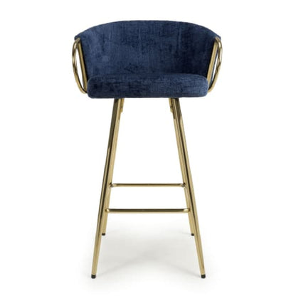 Volero Blue Textured Effect Bar Stools In Pair