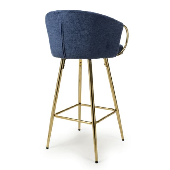 Volero Blue Textured Effect Bar Stools In Pair
