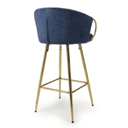 Volero Blue Textured Effect Bar Stools In Pair