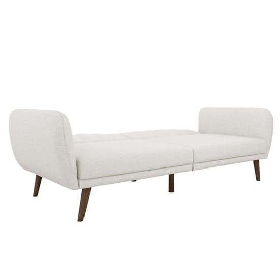 Brittany Linen Sofa Bed In Light Grey With Wooden Legs