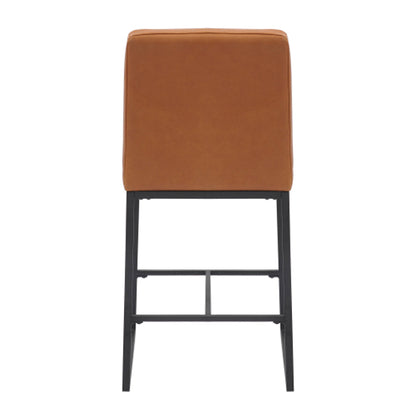 Carlton Light Brown Real Leather Bar Stools In Pair