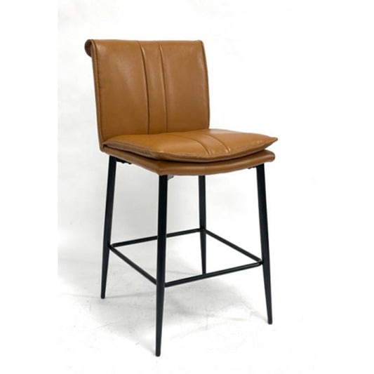 Lansdowne Tan Leather Effect Bar Stools In Pair