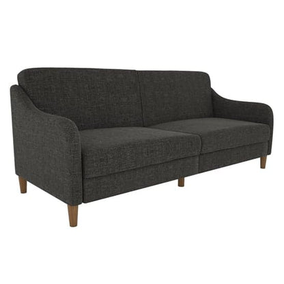 Jasper Linen Fabric Sofa Bed In Grey With Wooden Legs