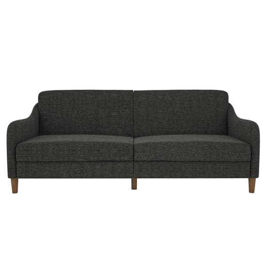 Jasper Linen Fabric Sofa Bed In Grey With Wooden Legs