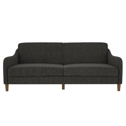 Jasper Linen Fabric Sofa Bed In Grey With Wooden Legs