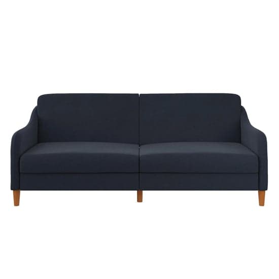 Jasper Linen Fabric Sofa Bed In Navy With Wooden Legs