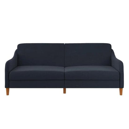 Jasper Linen Fabric Sofa Bed In Navy With Wooden Legs