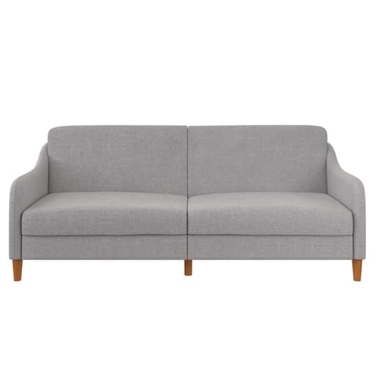 Jasper Linen Fabric Sofa Bed In Light Grey With Wooden Legs