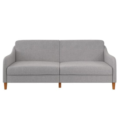 Jasper Linen Fabric Sofa Bed In Light Grey With Wooden Legs