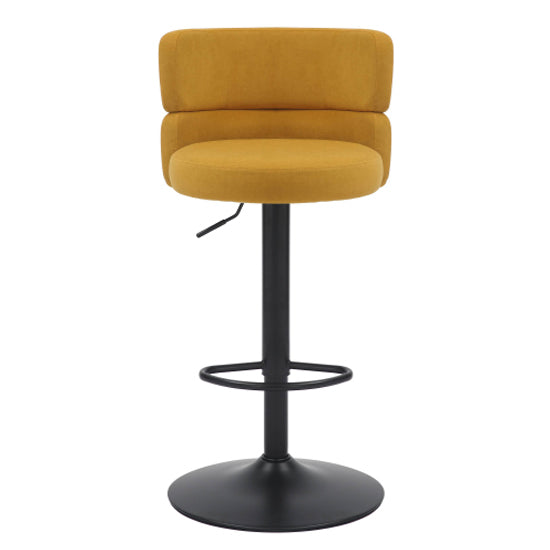 Mason Mustard Brushed Velvet Bar Stools With Black Base In Pair