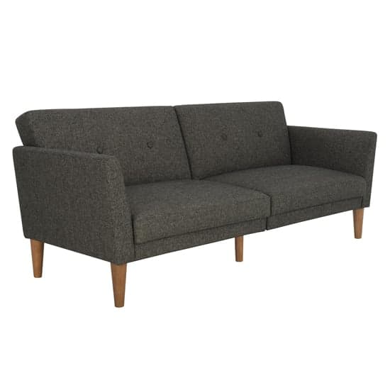 Regal Fabric Sofa Bed In Grey With Wooden Legs