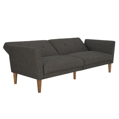 Regal Fabric Sofa Bed In Grey With Wooden Legs