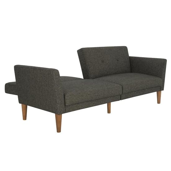 Regal Fabric Sofa Bed In Grey With Wooden Legs