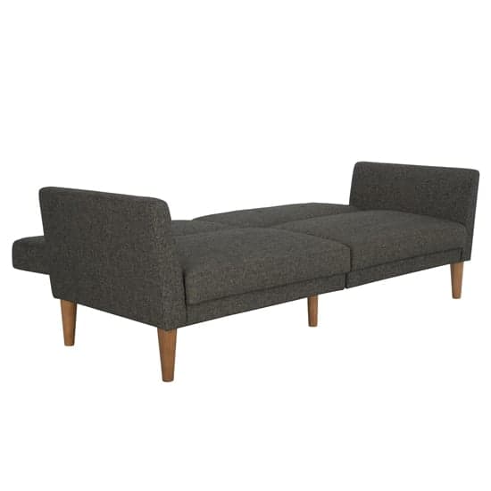 Regal Fabric Sofa Bed In Grey With Wooden Legs