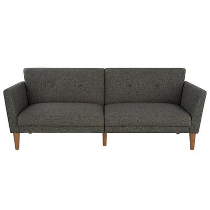 Regal Fabric Sofa Bed In Grey With Wooden Legs