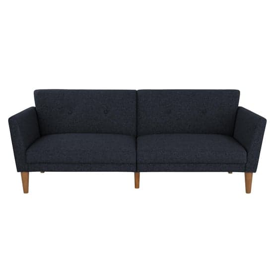 Regal Fabric Sofa Bed In Blue With Wooden Legs