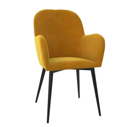 Franklin Velvet Accent Chair In Mustard Yellow