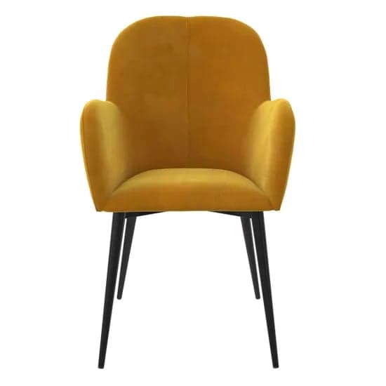 Franklin Velvet Accent Chair In Mustard Yellow
