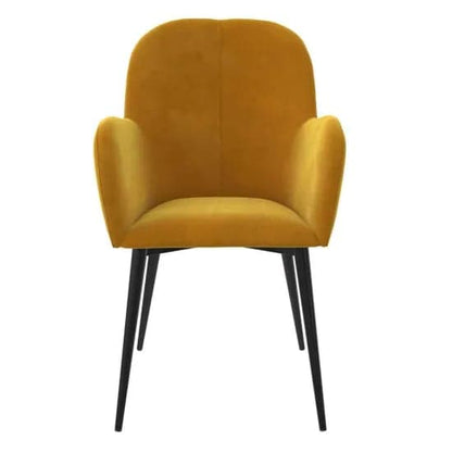 Franklin Velvet Accent Chair In Mustard Yellow