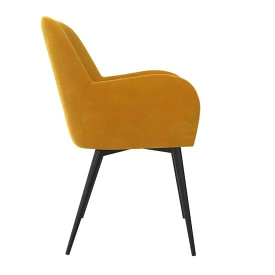 Franklin Velvet Accent Chair In Mustard Yellow
