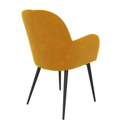 Franklin Velvet Accent Chair In Mustard Yellow