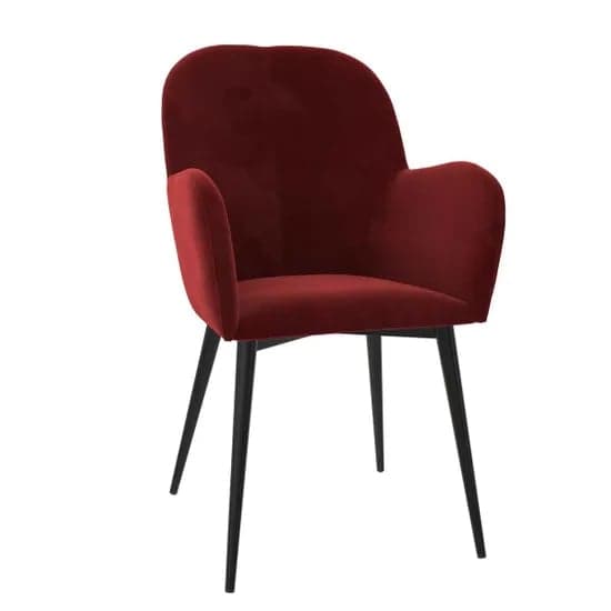 Franklin Velvet Accent Chair In Burgundy