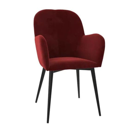 Franklin Velvet Accent Chair In Burgundy