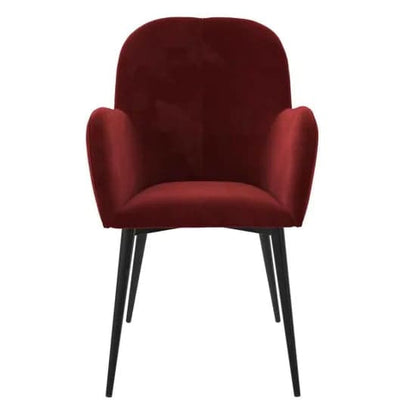 Franklin Velvet Accent Chair In Burgundy