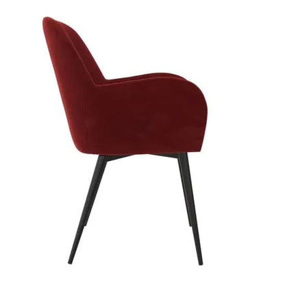Franklin Velvet Accent Chair In Burgundy