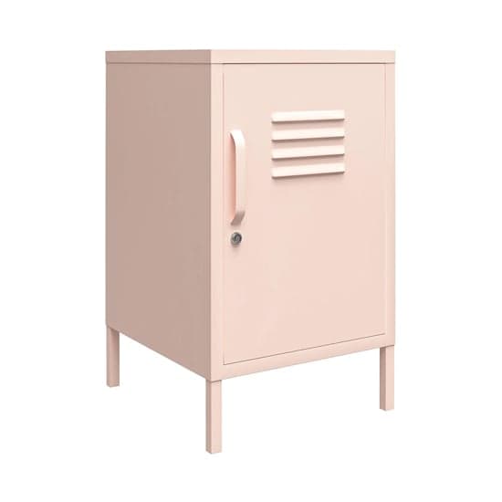 Mission District Metal End Table With 1 Door In Pink