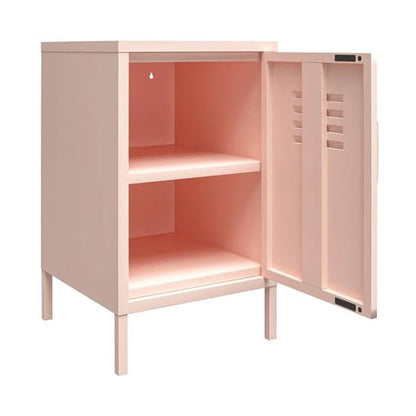 Mission District Metal End Table With 1 Door In Pink