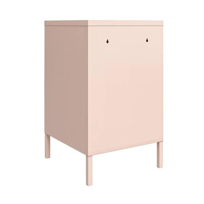Mission District Metal End Table With 1 Door In Pink