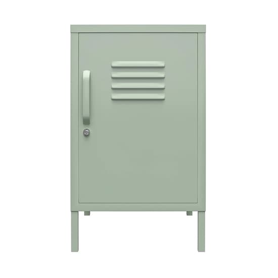 Mission District Metal End Table With 1 Door In Pale Green