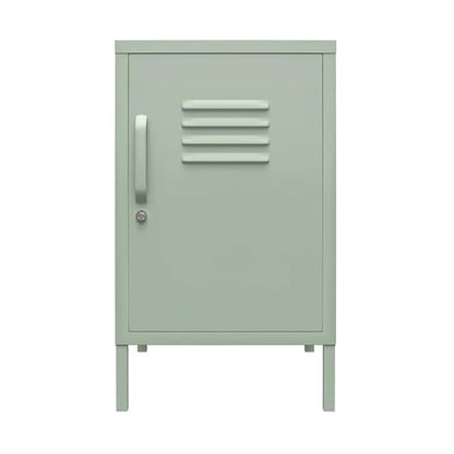 Mission District Metal End Table With 1 Door In Pale Green
