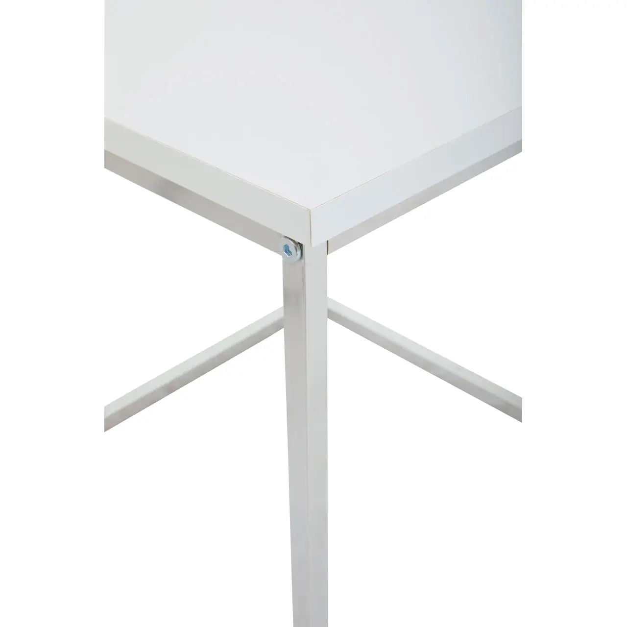 Fulton Nest Of 3 Tables In White With Chrome Frame