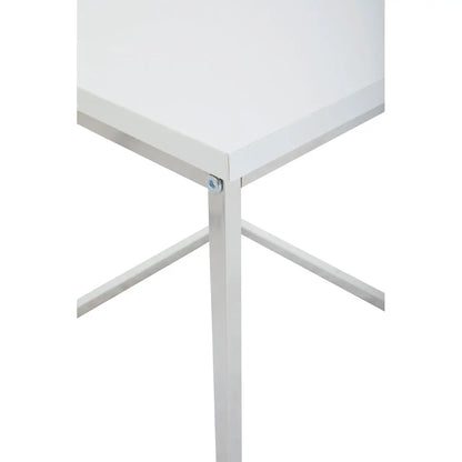 Fulton Nest Of 3 Tables In White With Chrome Frame
