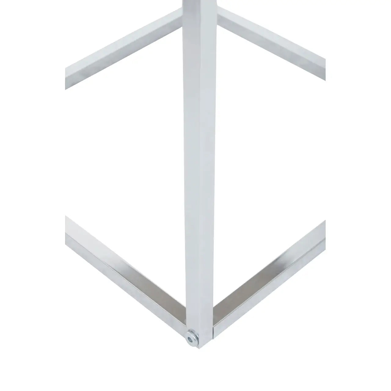 Fulton Nest Of 3 Tables In White With Chrome Frame