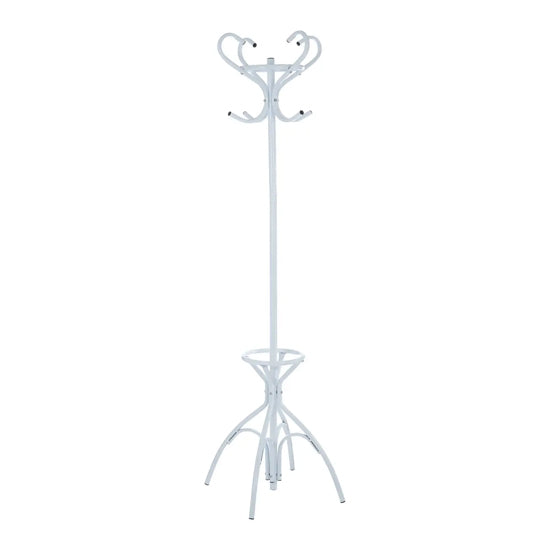 Flores Metal Floorstanding Coat Stand In Matte White