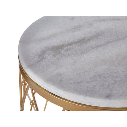 Arcana Marble Set Of 2 Side Tables With Gold Base