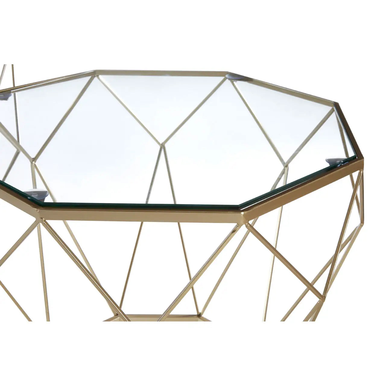 Arcana Glass Set Of 2 Coffee Tables With Champagne Base