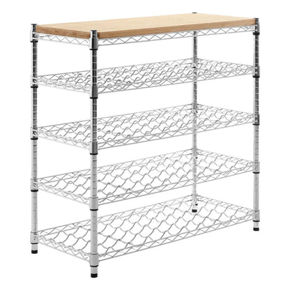 Frankfurt Carbon Steel 5 Tier Wine Rack In Bamboo