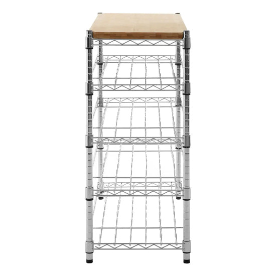 Frankfurt Carbon Steel 5 Tier Wine Rack In Bamboo