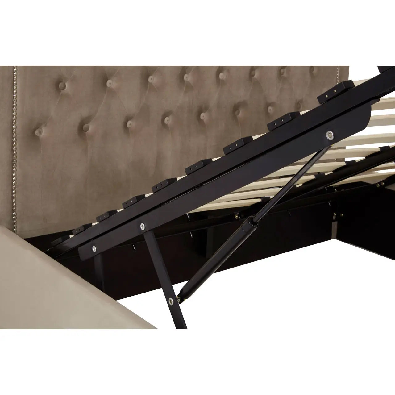 Hannah Ottoman Velvet Double Bed In Mink