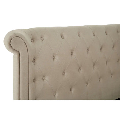 Edison Ottoman Linen Fabric Double Bed In Beige