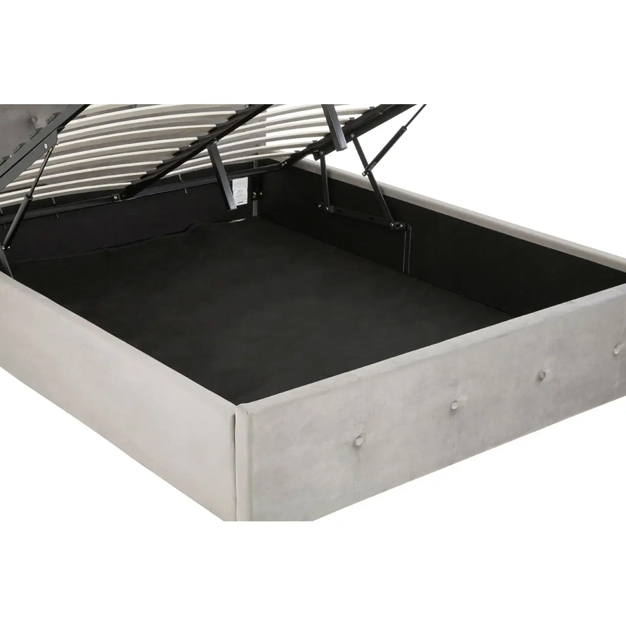 Edison Ottoman Brushed Velvet King Size Bed In Grey