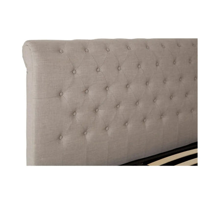 Orlando Ottoman Velvet King Size Bed In Light Grey