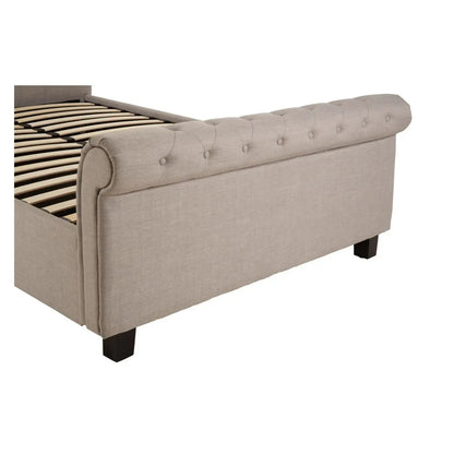 Orlando Ottoman Velvet King Size Bed In Light Grey