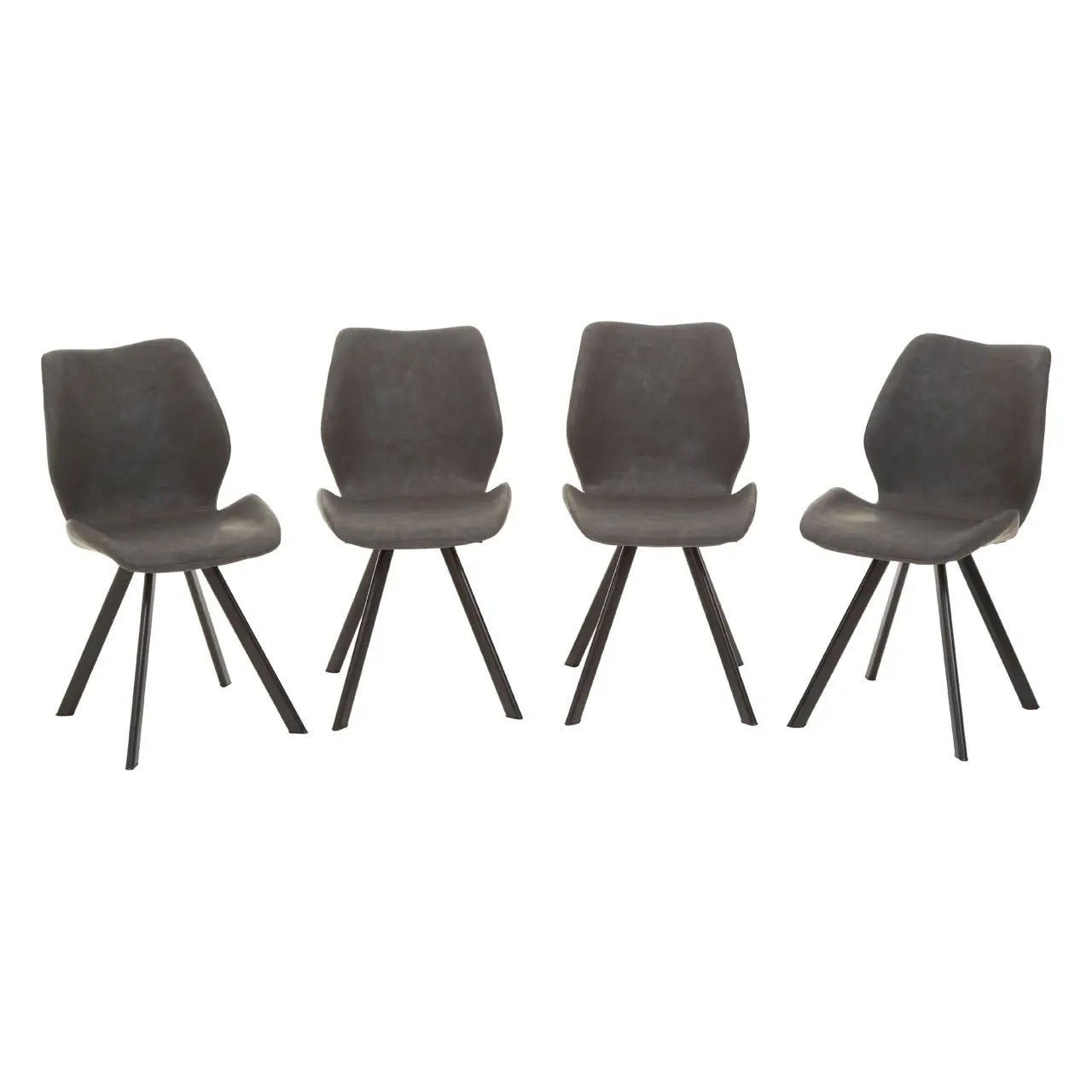 Weston Round Dining Table In Marble Effect With 6 Grey Chairs