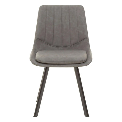 Westford Wooden Dining Table In Wood-Effect With 6 Cushioned Grey Chairs